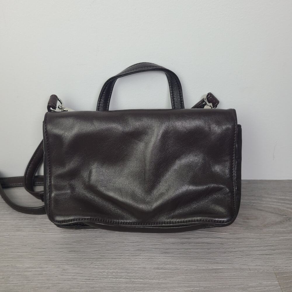 Wilson Leather Pelle Studio Brown Cognac Crossbody Detachable Strap